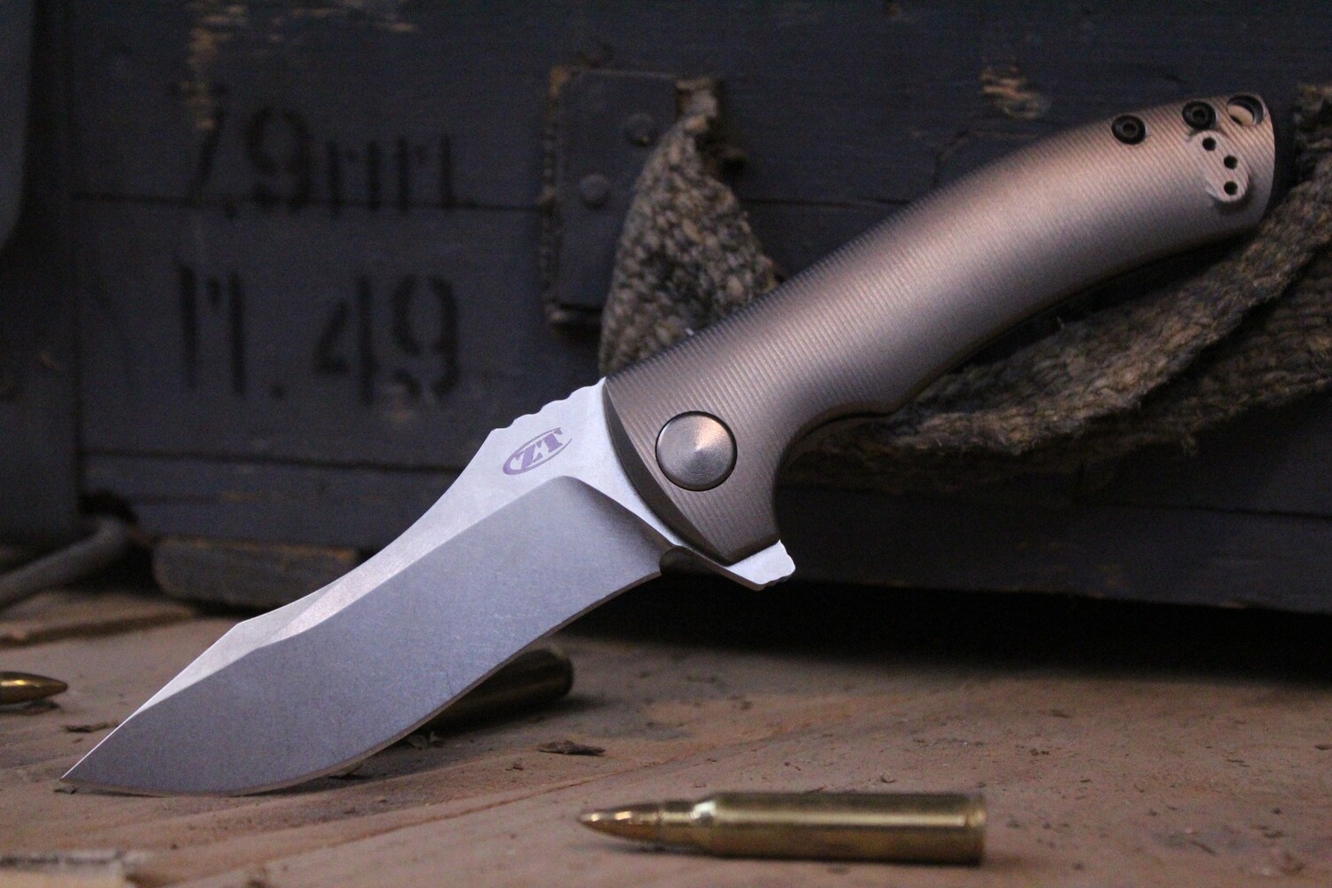 Zero Tolerance 0920 4&quot; Folding Knife, Titanium / Stonewashed ( Pre Owned )
