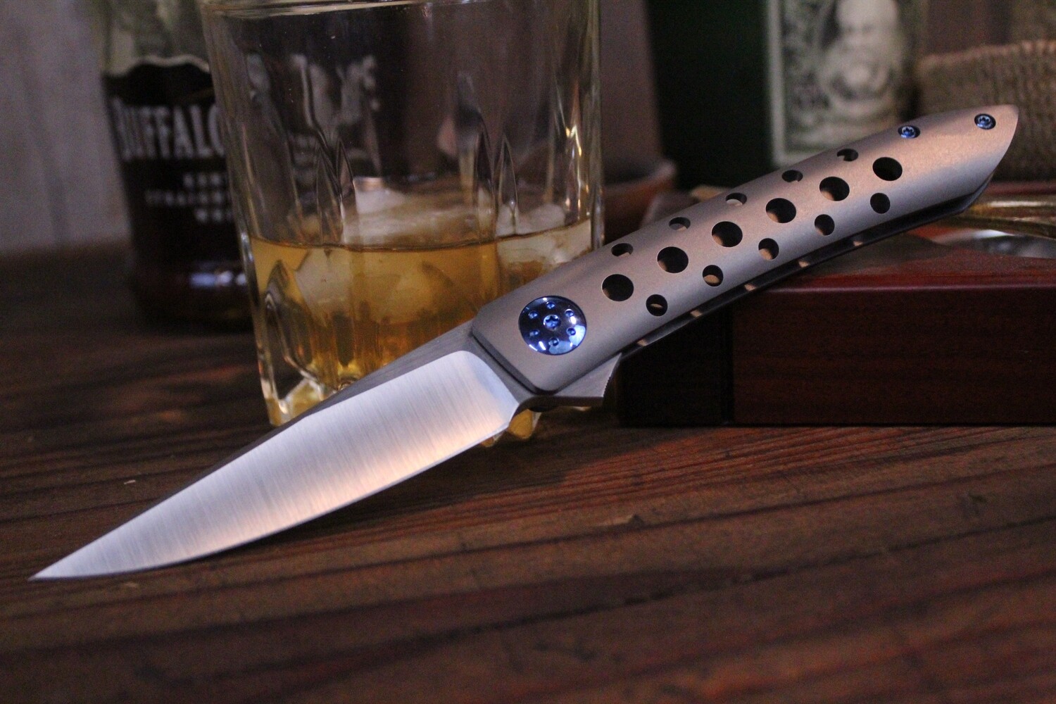 Alliance Designs Anchovy 3.5&quot; Folding Knife, Titanium / Satin RWL-34 ( Pre Owned )