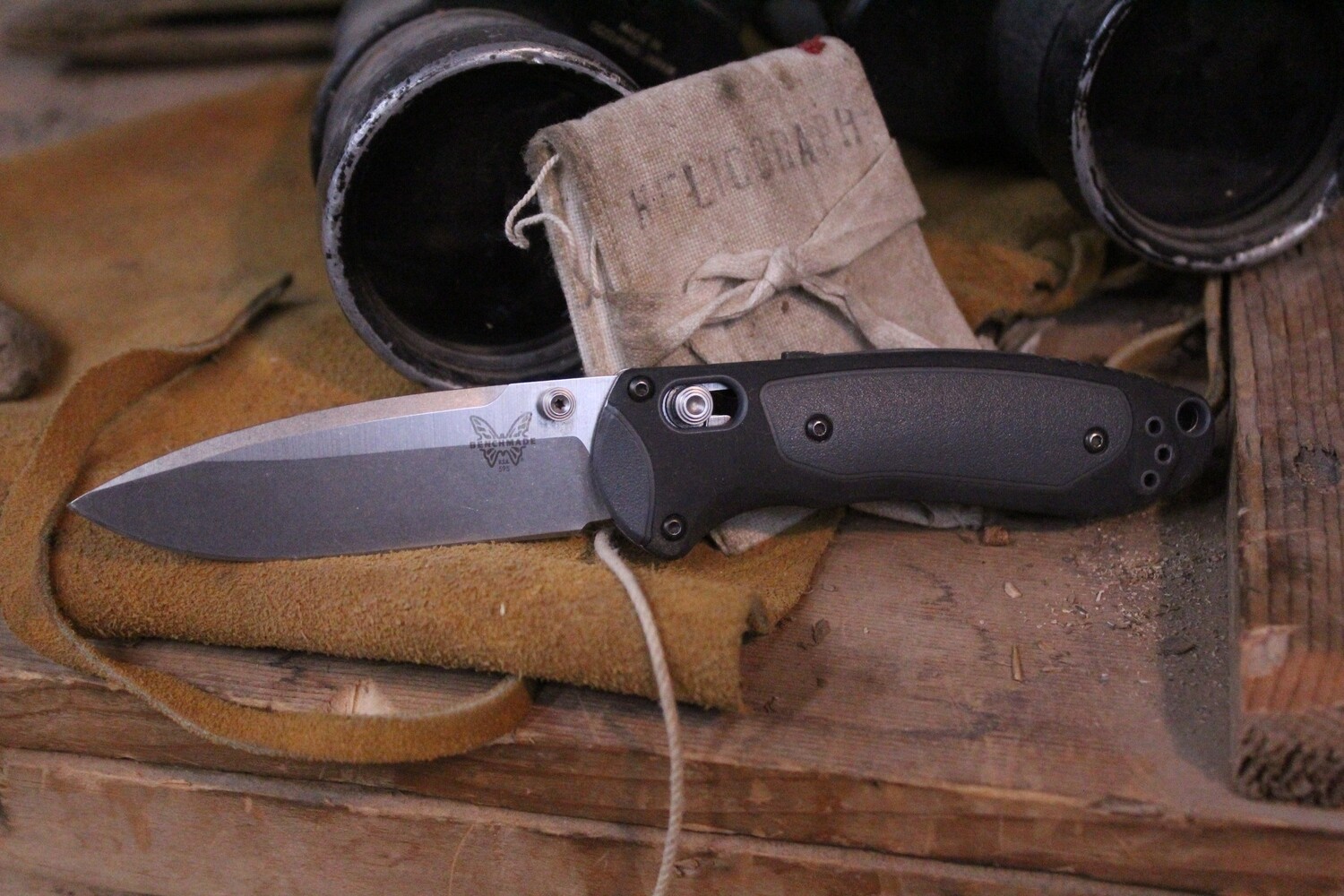 Benchmade Mini Boost 3.11&quot; AXIS-Assist Knife / Satin / Black-Gray (Pre-Owned)