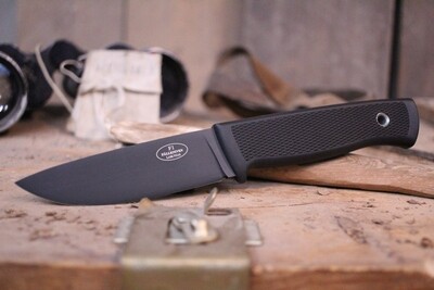 Fallkniven Knives F1 3.8&quot;  Fixed Blade w/ Zytel Sheath, Black Polymer / Black Plain