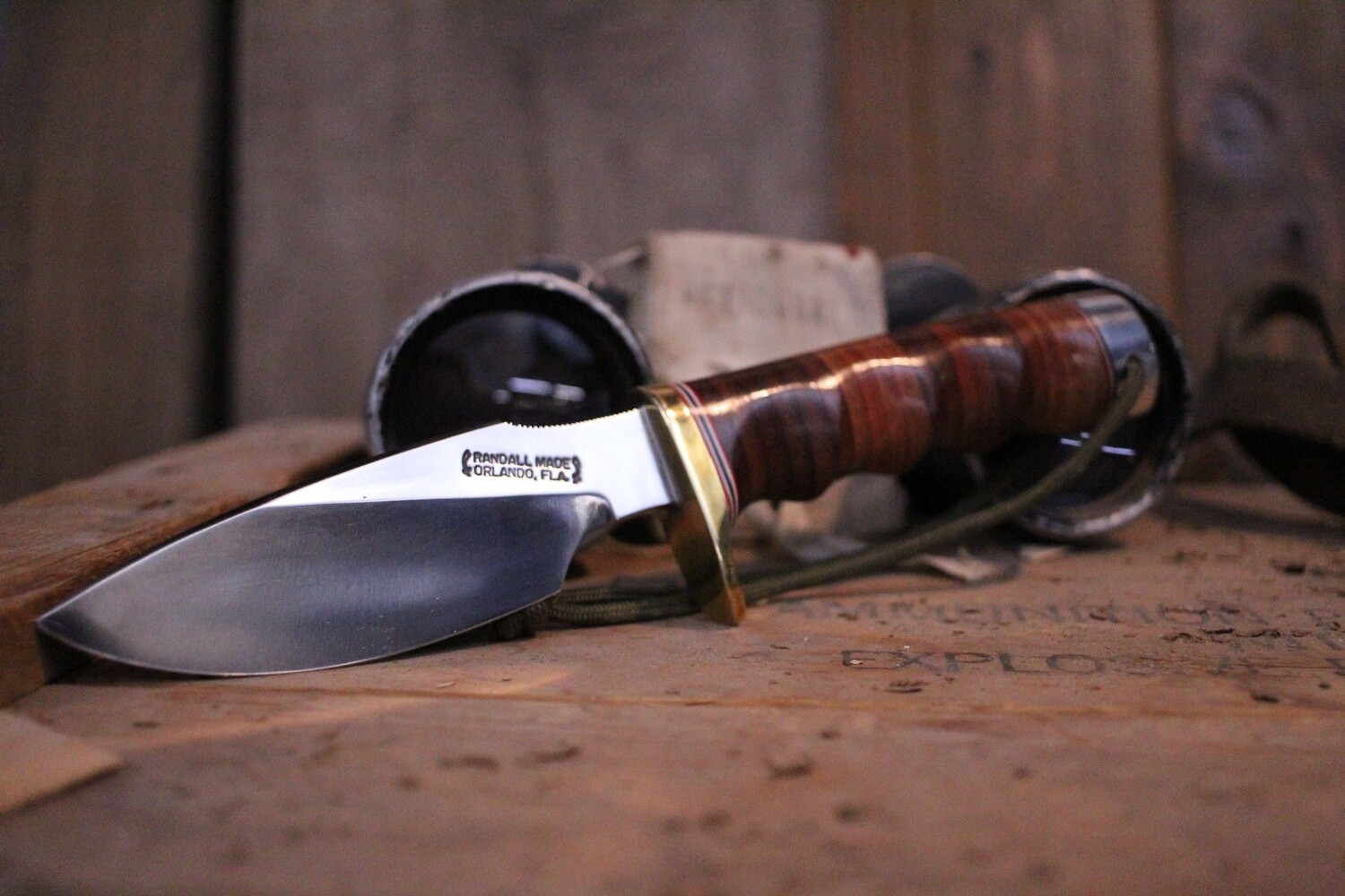 Randall Made 4.5&quot; Alaskan Skinner, Stacked Leather / High Carbon Steel ( Pre Owned )