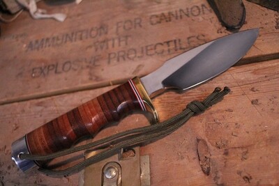 Randall Made 4.5" Alaskan Skinner, Stacked Leather / High Carbon Steel ( Pre Owned )