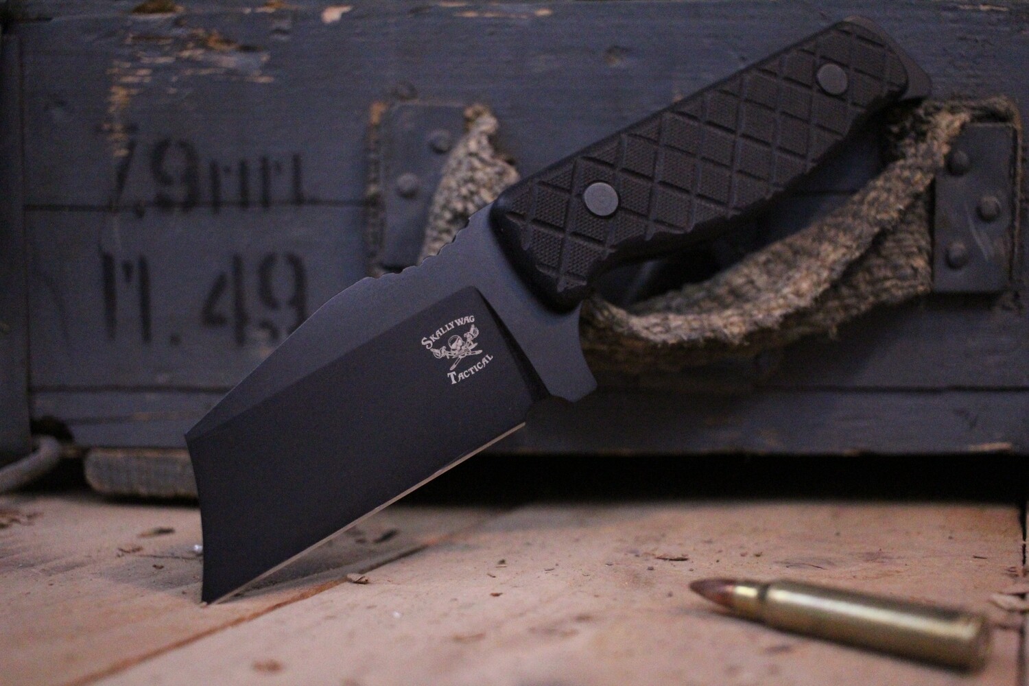 Scallywag Tactical Duclaw 3.5&quot; Fixed Blade Knife, Black / Black PVD D2 ( Pre Owned )