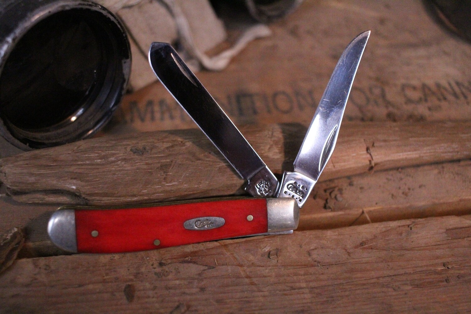 Case Mini Trapper 6207CV 3.5&quot; / Red Peachseed Jigged Bone / Silver Bolsters ( Pre Owned )