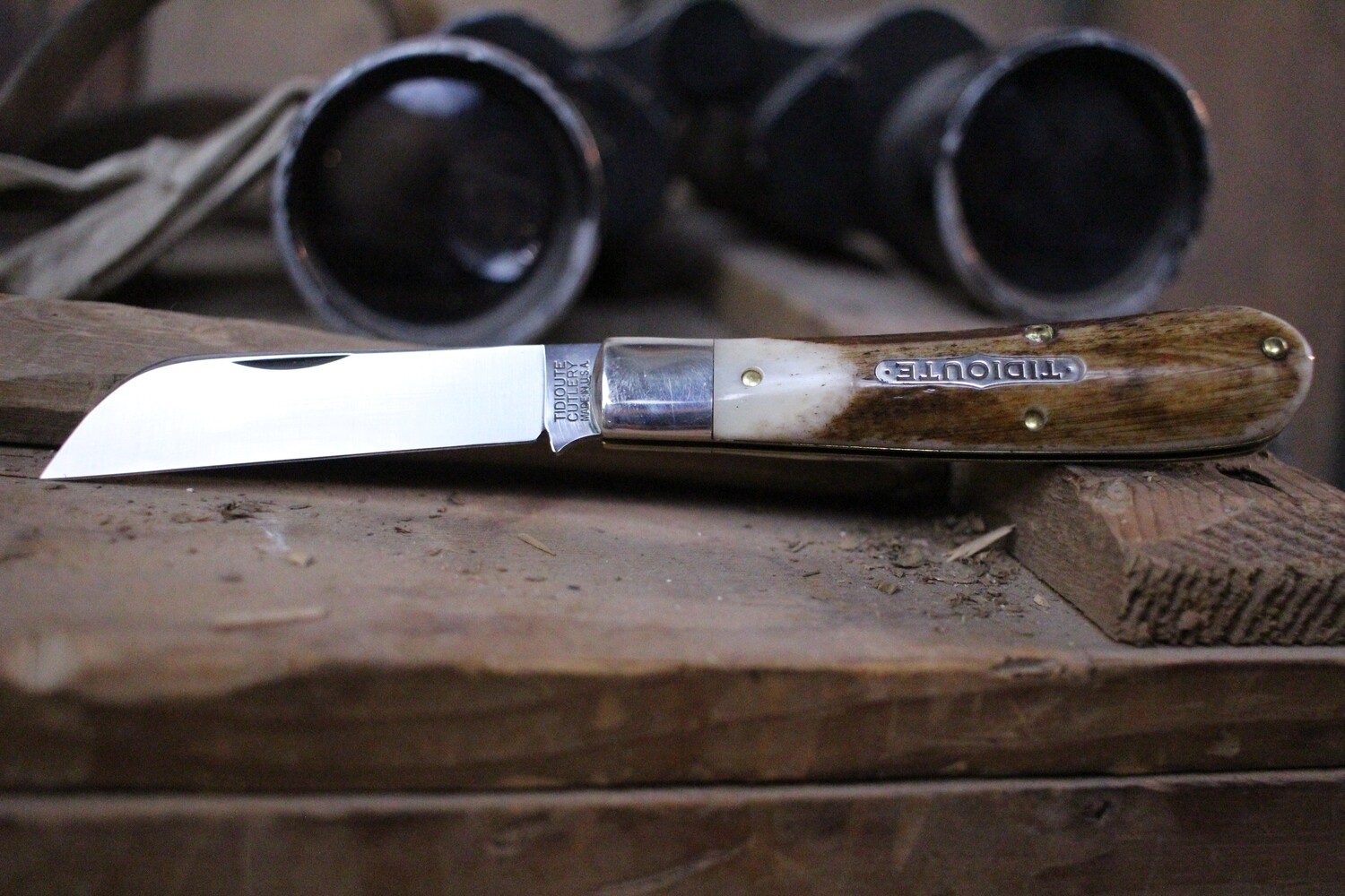 Great Eastern Tidioute Cutlery Rams Foot #93 3.125&quot; Slip Joint / Oily Creek Bone / Satin ( Pre Owned )