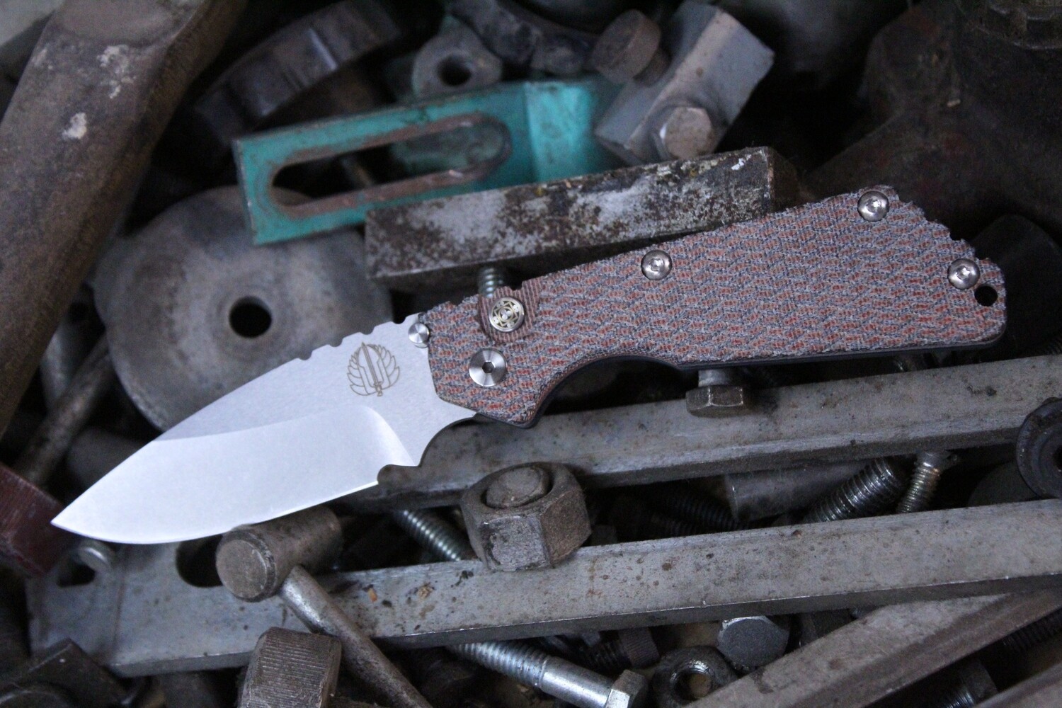 Pro-Tech SNG 3.5&quot; Automatic Knife / Satin / Black &amp; Orange Micarta / 154 CM ( Pre Owned )