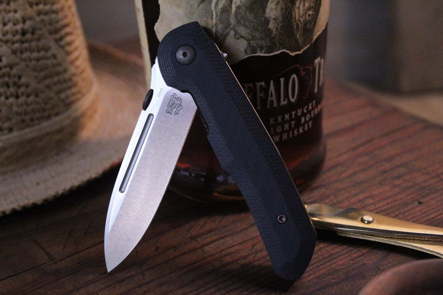 Mass Drop Terzoula CTF 3.2&quot; Folding Knife / Satin / Black G10 ( Pre Owned )