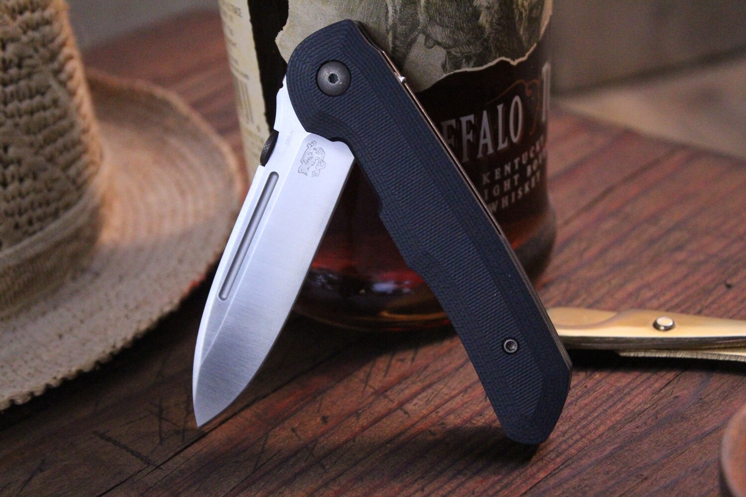 Mass Drop Terzoula CTF 3.2&quot; Folding Knife / Satin / Black G10 / Tritium ( Pre Owned )