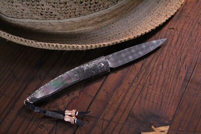 William Henry Studio B10 Luxor Raindrop Damascus/Blk Lip Pearl/Hand Engraved/Diamonds/No. 4/10
