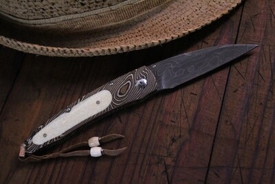 William Henry Studio B07 Katmandu Ribbon Lace Damascus/Twist Mokume/Fossilized Ivory/Diamonds/No. 18/25