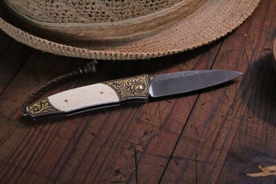 William Henry Studio B30 Lakewood Typhoon Damascus / Fossilized Ivory / Carved 24k Gold / Citrine / No. 5/50