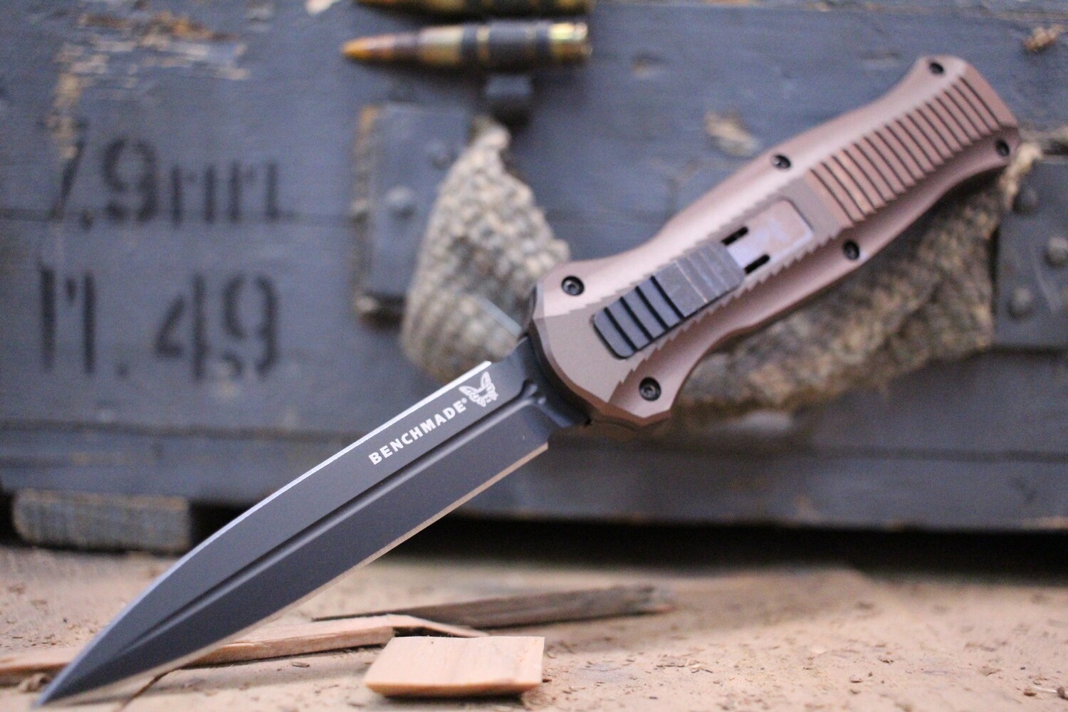 Benchmade Infidel 3.9&quot; Limited Edition D/A OTF Automatic Knife / Burnt Bronze / Black / D2 (Pre-Owned)