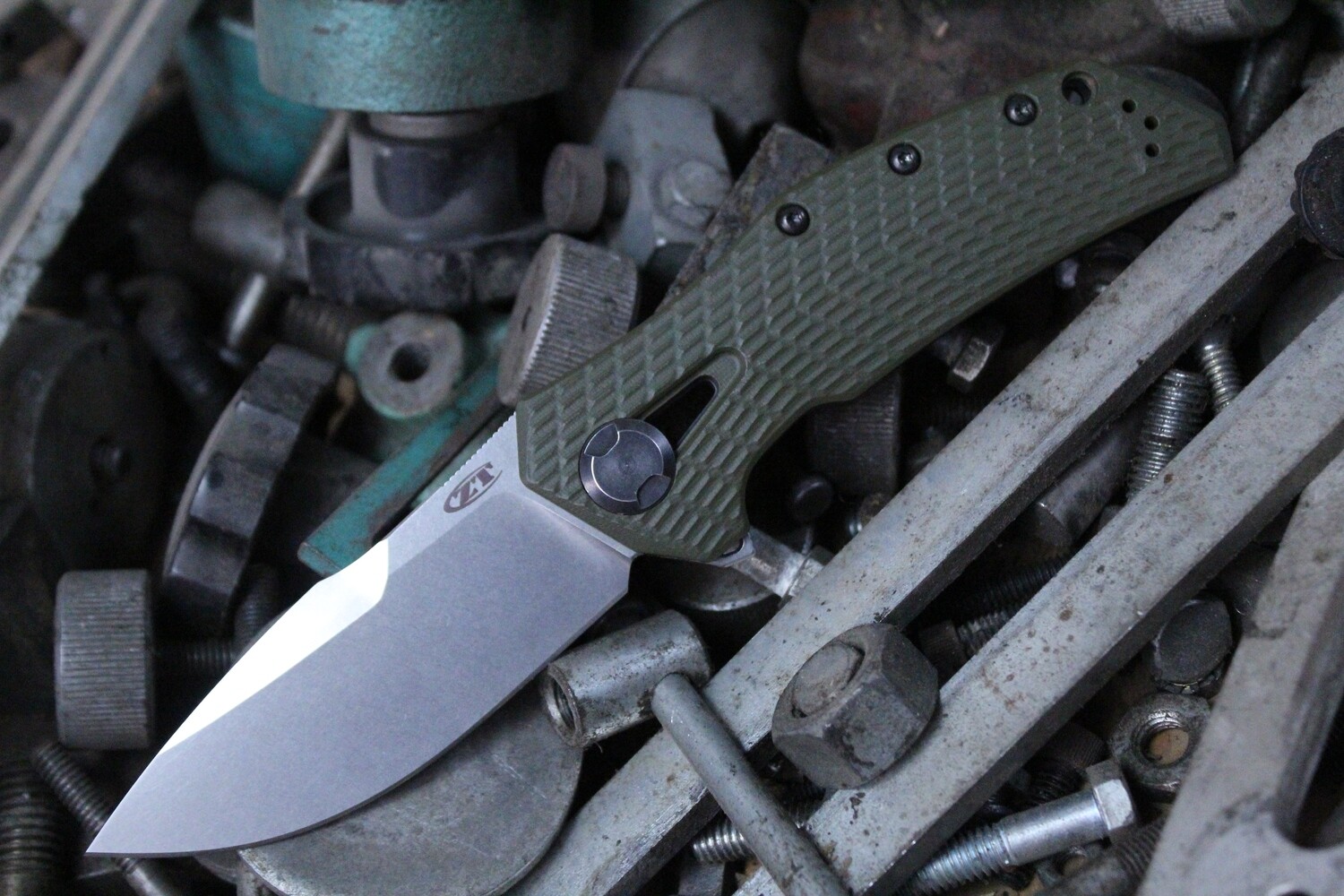 Zero Tolerance 0308 3.75&quot; Frame Lock Knife / Ranger Green G10 / Titanium / 0301 Tribute / Stonewash