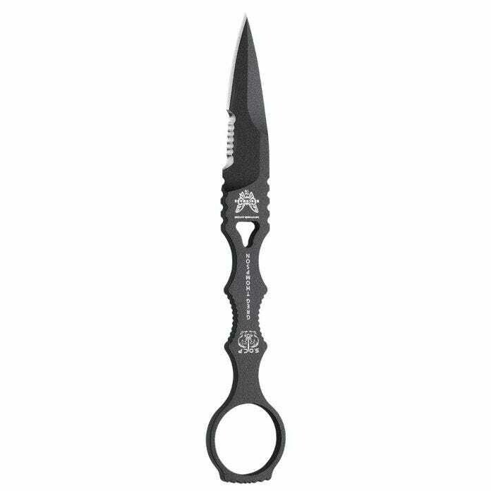 Benchmade SOCP 3.22&quot; Bayonet Fixed Blade Knife / Black Serrated w/ 3.22&quot; Trainer Blade (Red) / Sand Sheath ( Discontinued )