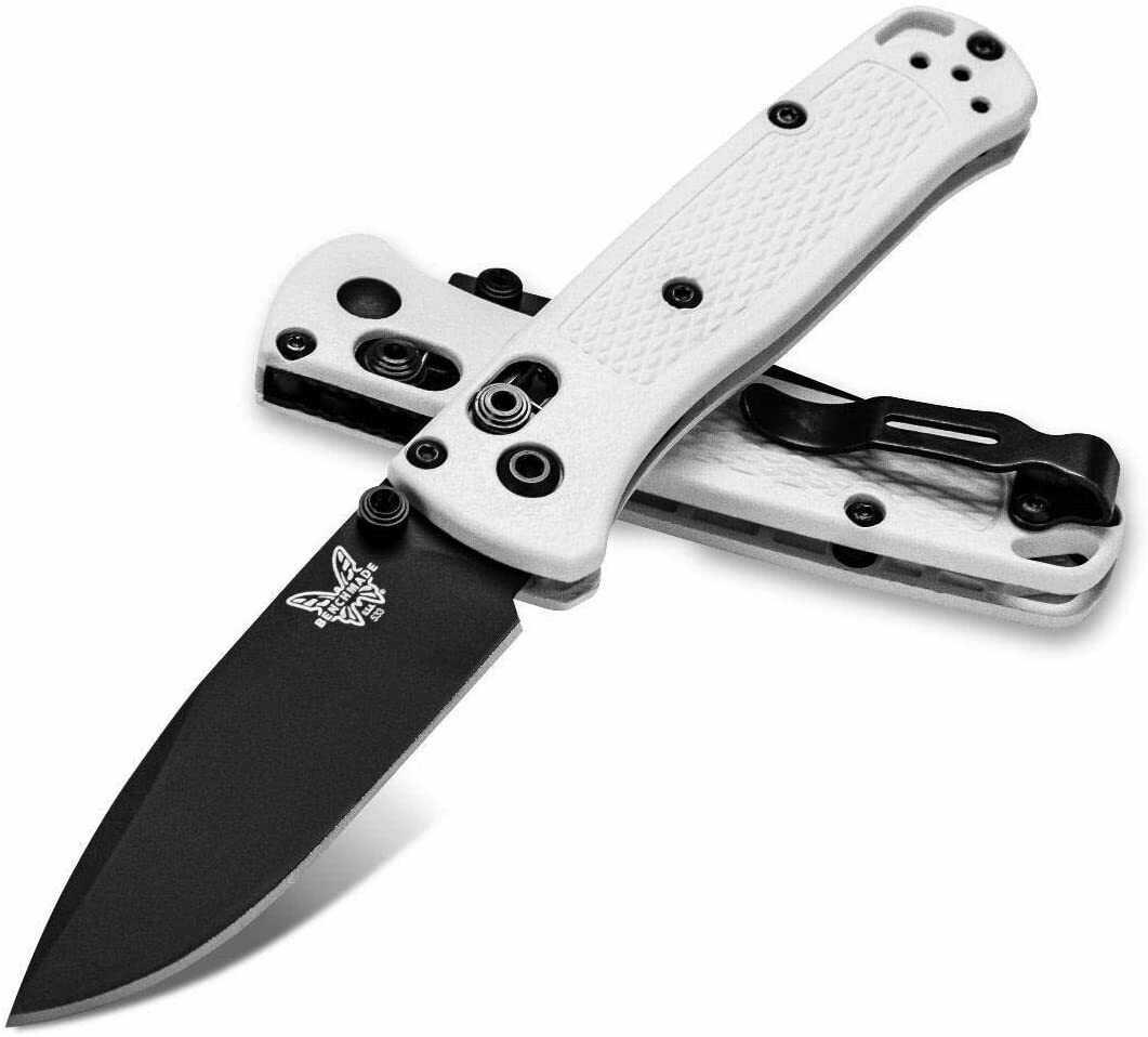 Benchmade Mini Bugout 2.82&quot; AXIS Lock Knife / White Grivory / Black Blade / S30V