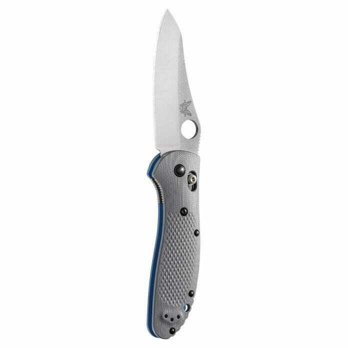 Benchmade Griptilian 3.45&quot; AXIS Lock Knife / Satin / Gray-Blue G10 / S30V / HG ( Discontinued )