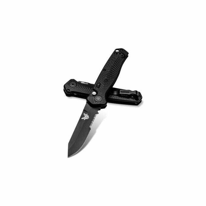 Benchmade Mediator 3.3” Automatic Knife / Black Reverse Tanto Serrated / Black G10 / S90V ( Discontinued )