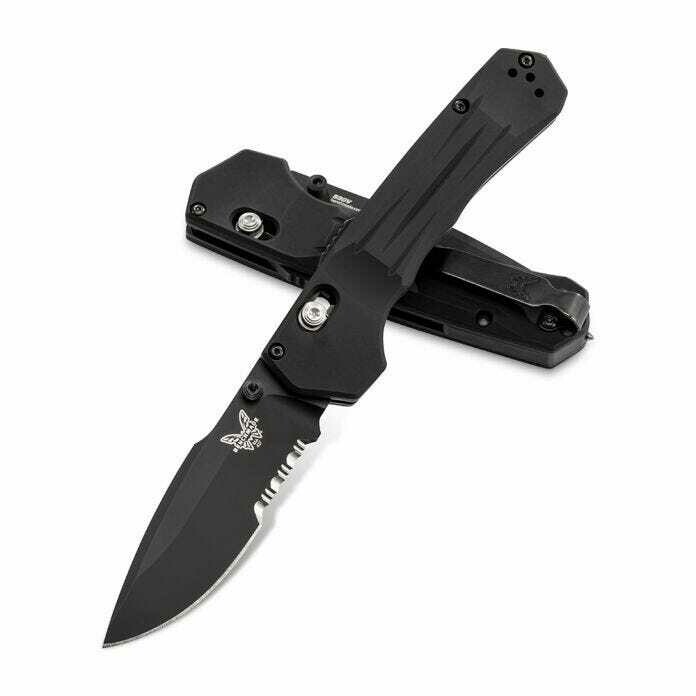 Benchmade Mini Vallation 3.2&quot; AXIS-Assist Knife / Black / Black Serrated ( Discontinued )