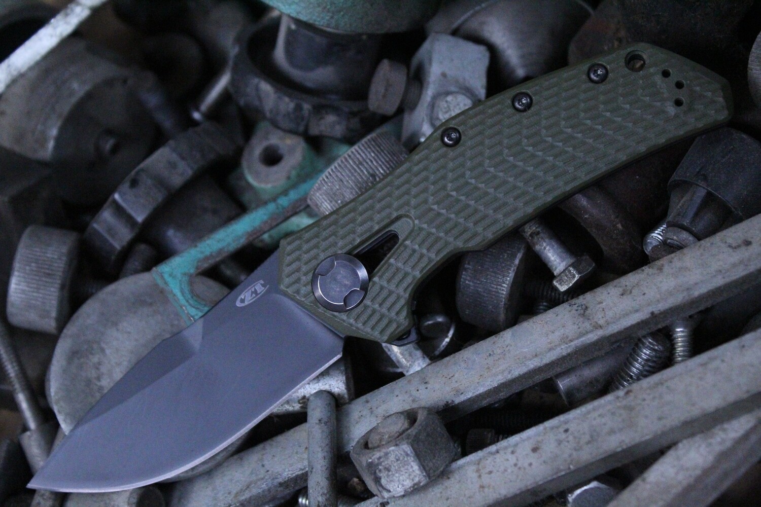 Zero Tolerance 0308 3.75&quot; Frame Lock Knife / Ranger Green G10 / Titanium / 0301 Tribute / Black