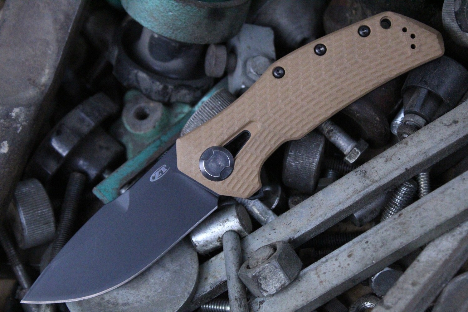Zero Tolerance 0308 3.75&quot; Frame Lock Knife / Coyote G10 / Titanium / 0302 Tribute / Black