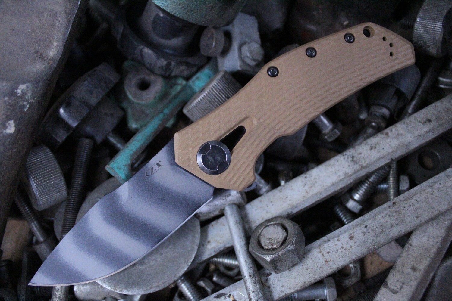 Zero Tolerance 0308 3.75&quot; Frame Lock Knife / Coyote G10 / Titanium / 0302 Tribute / Tiger Stripe