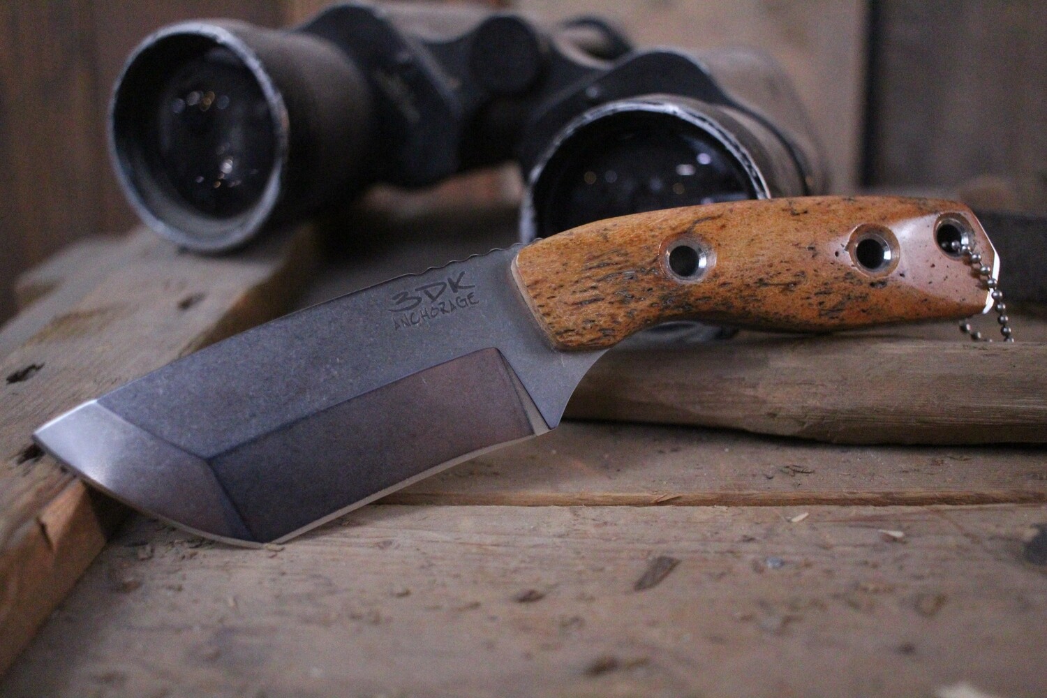 3DK Riot 3.7&quot; Fixed Tanto Point, K110 Blade / Stellar Sea Cow Handle