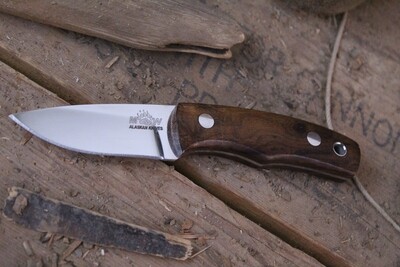 M&W Knives Ptarmigan 2.5" Fixed Blade / Desert Ironwood Handle / Satin M4