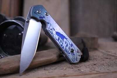 Chris Reeve Custom Small Sebenza 21 2.94"  Knife / Denali Graphic & Jade / Polish S35VN