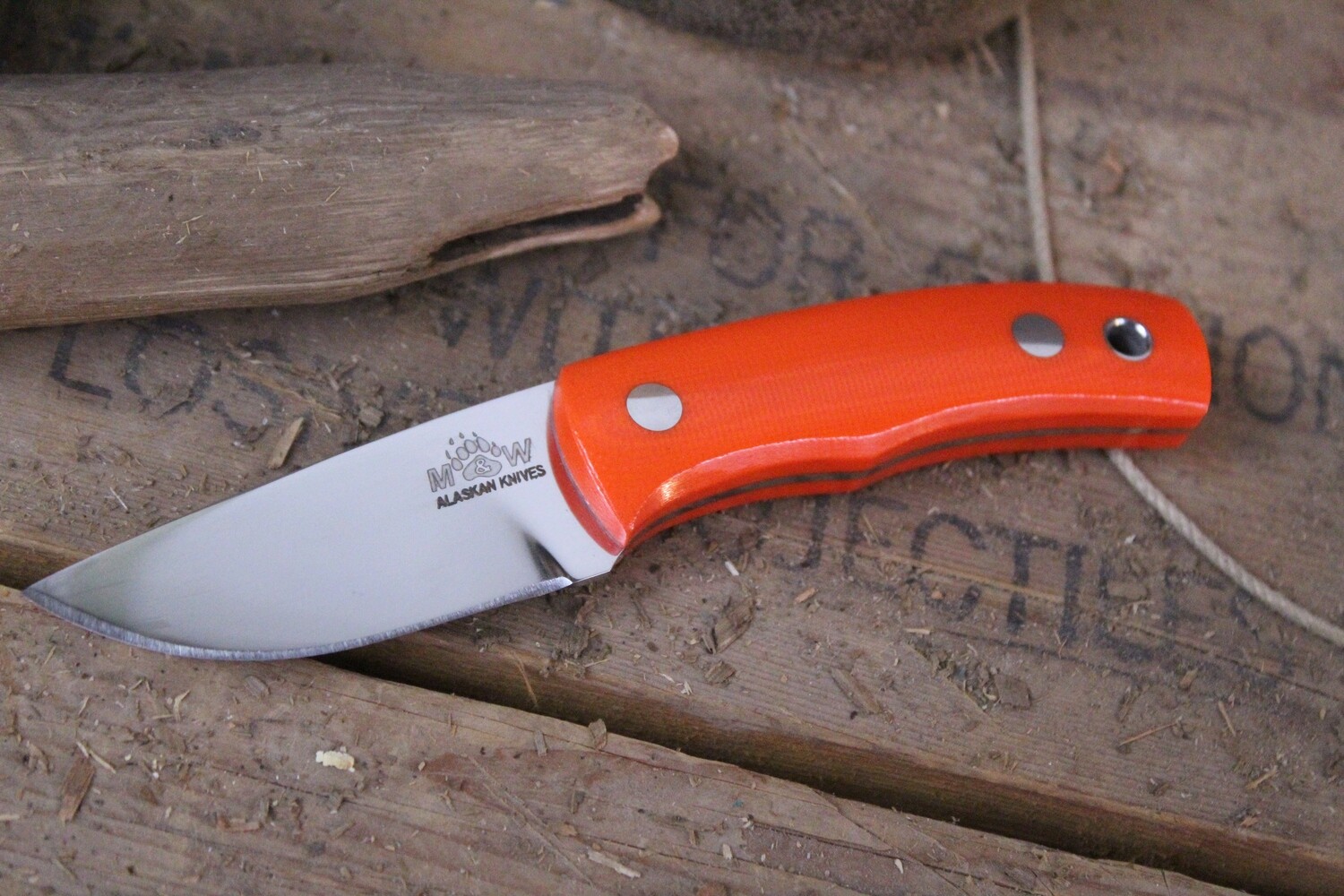 M&amp;W Knives Marmot 2.5&quot; Fixed Blade / Orange G10 Handle / Satin M4