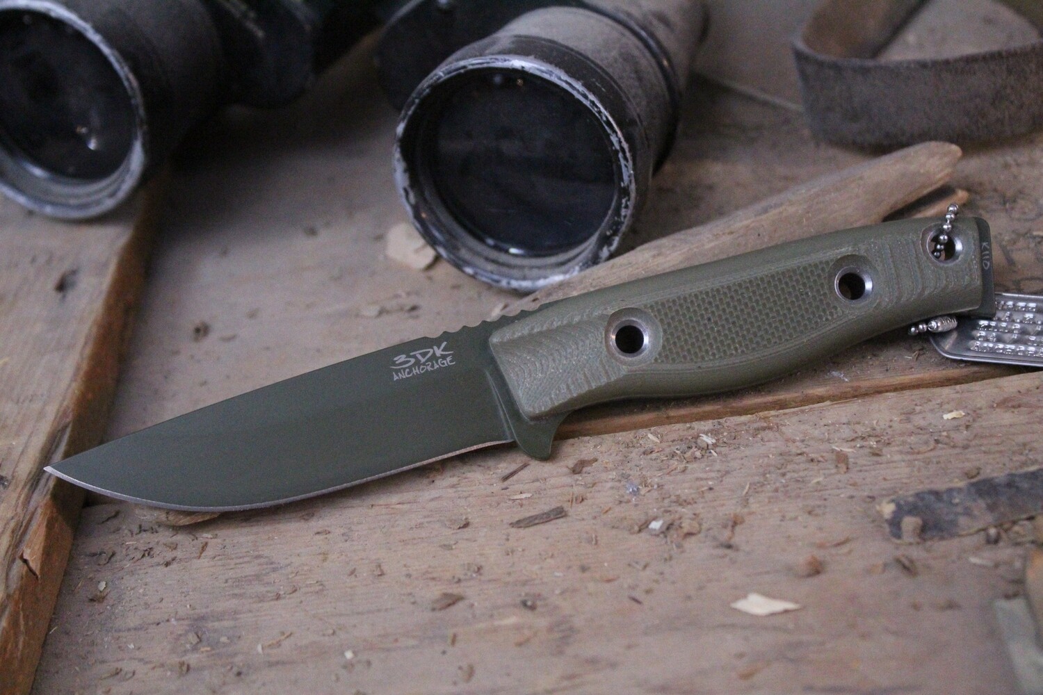 3DK MAK 4&quot; Fixed Drop Point, OD Green Cerakote Elmax Blade / OD Green G10 handle