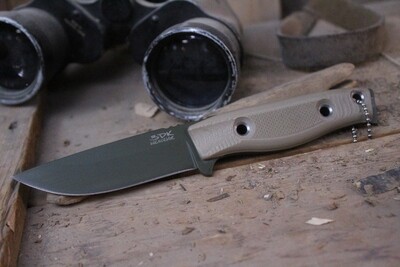 3DK MAK 4&quot; Fixed Drop Point, OD Green Cerakote M390 Blade / Desert Tan G10 Handle