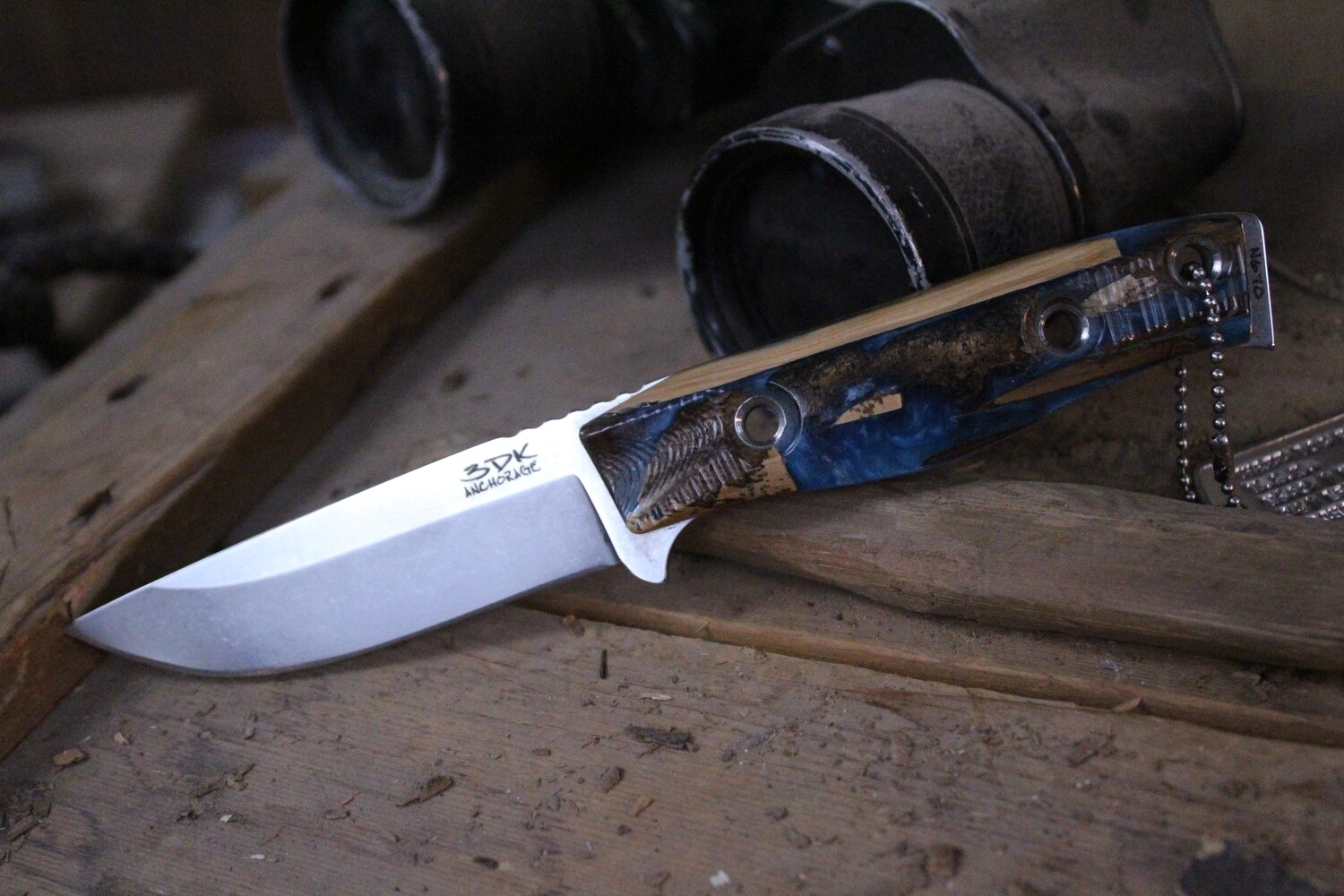 3DK MAK 4&quot; Fixed Drop Point, M390 Blade / Mammoth Ivory Resin Handle