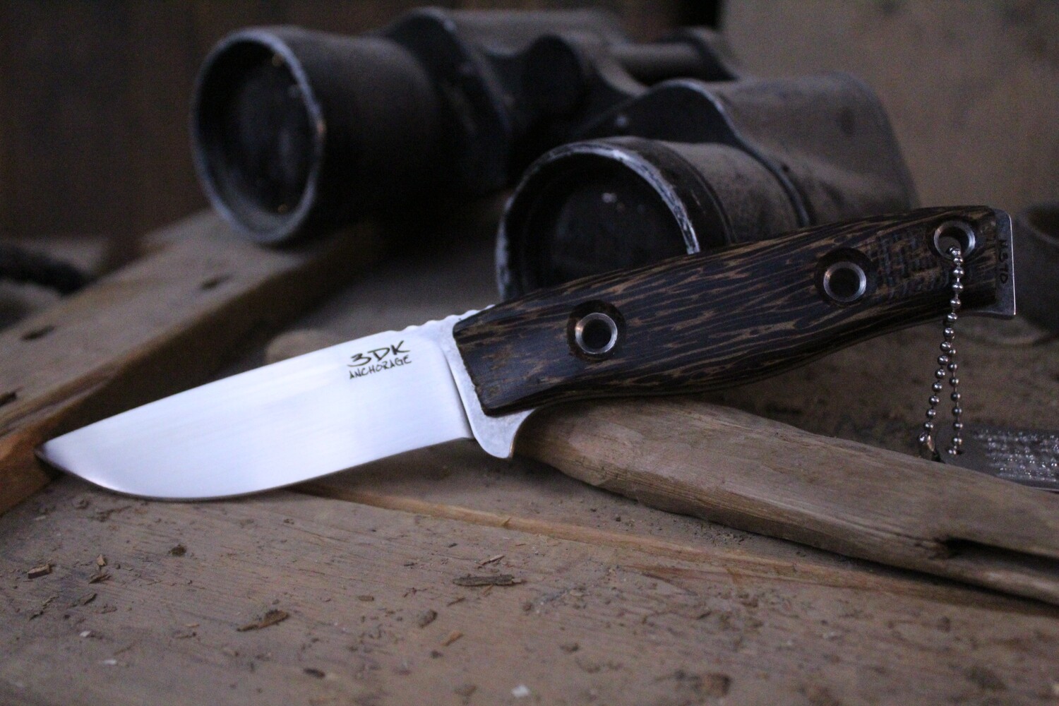 3DK MAK 4&quot; Fixed Drop Point, M390 Blade / Black Palm Wood Handle