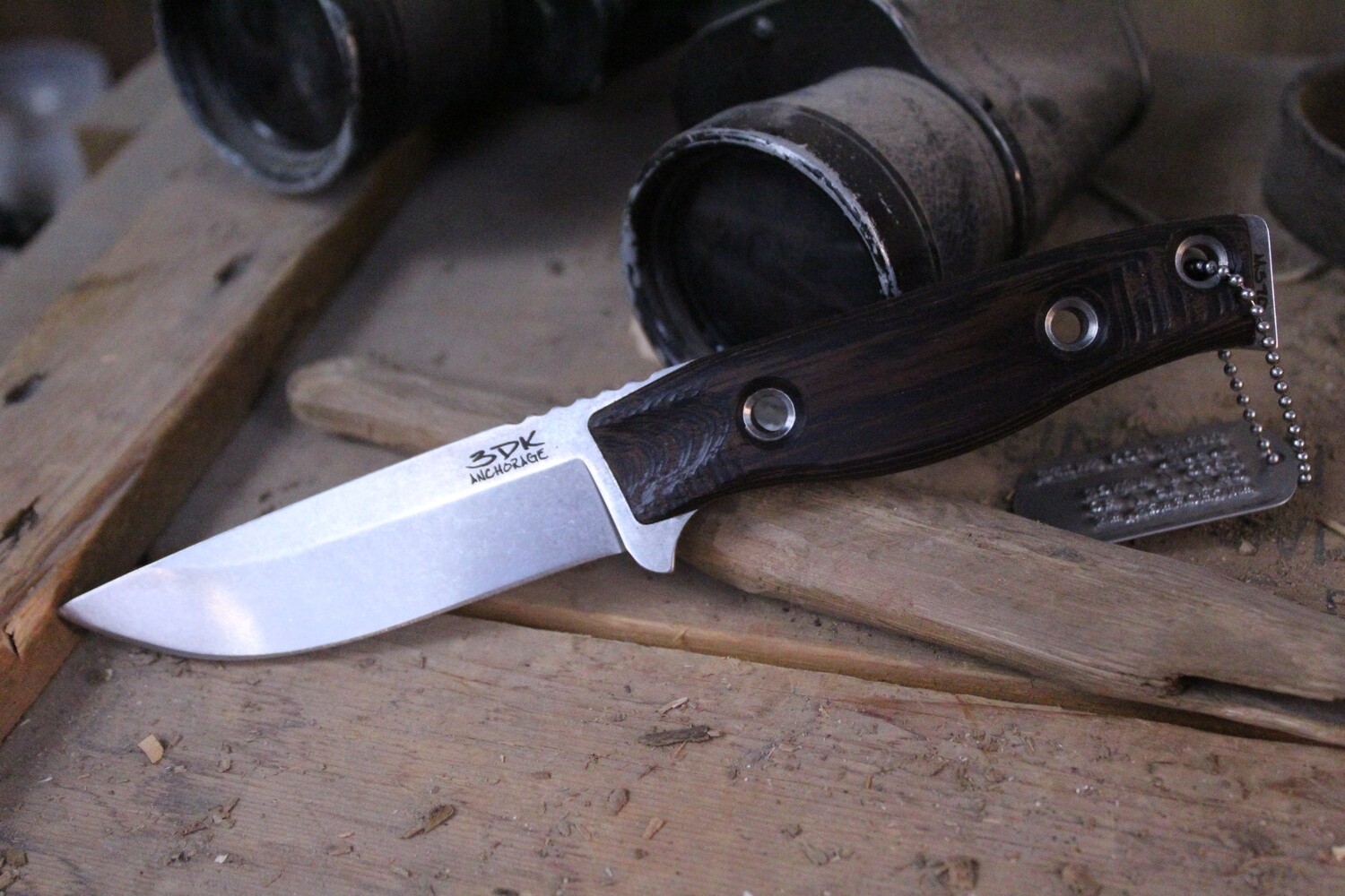 3DK MAK 4&quot; Fixed Drop Point, M390 Blade / Wenge Wood Handle