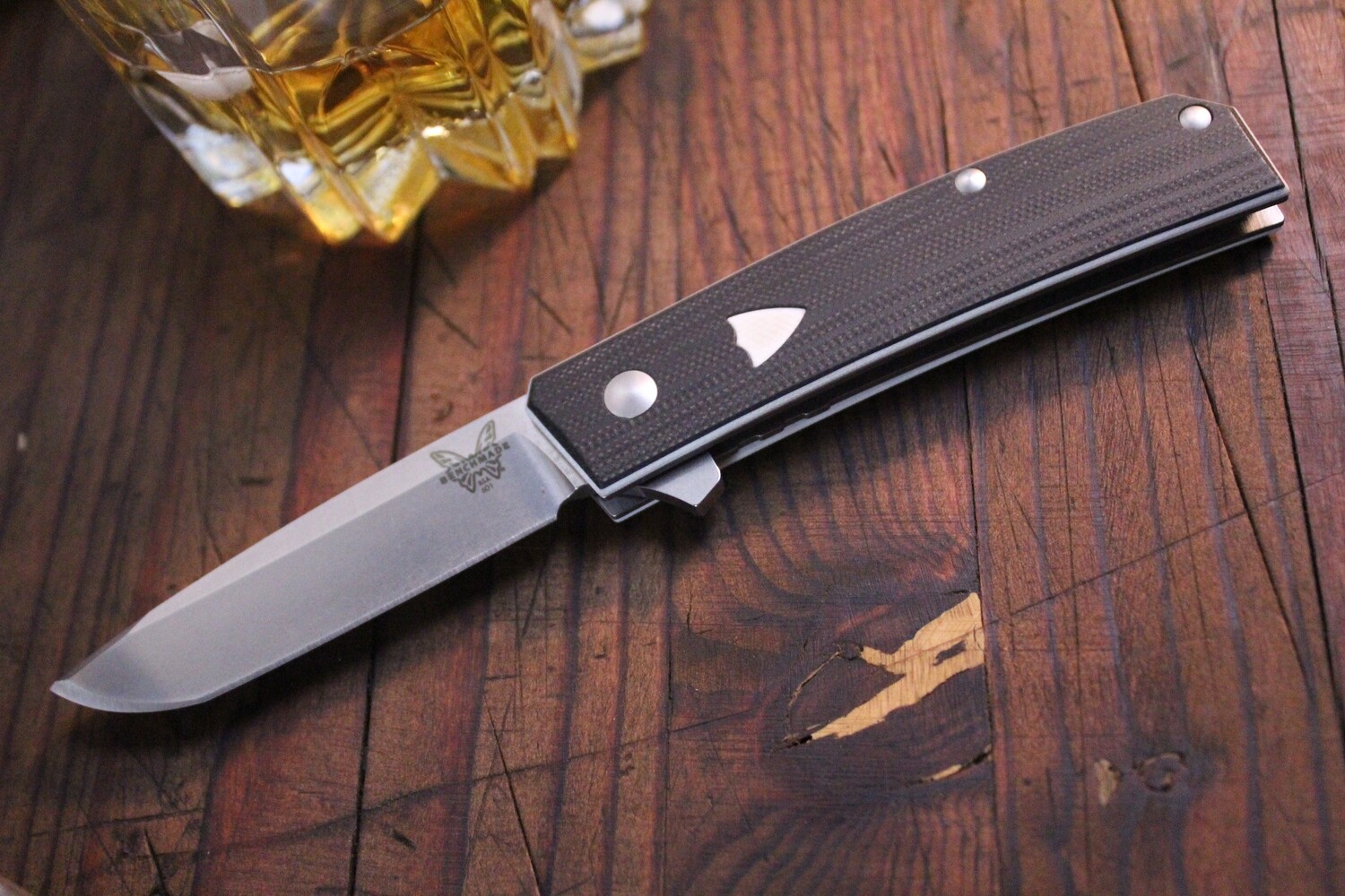 Benchmade Oeser Tengu Tanto 2.77” Flipper Knife / Satin / Black G10 / 20CV ( Discontinued )