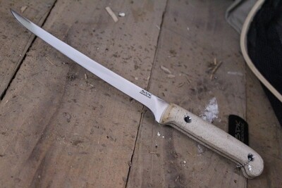 3DK Fisher 8" Fillet Knife,  Walrus Jaw Bone Handle