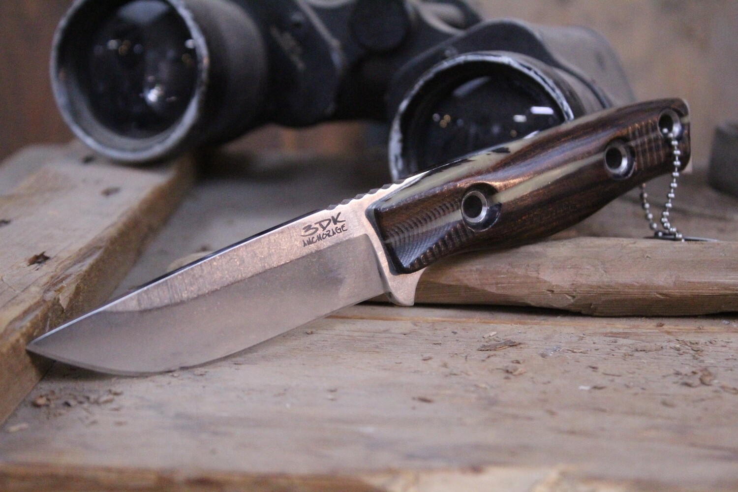 3DK MAK 4&quot; Fixed Drop Point, N690 Blade /  Ironwood &amp; Resin Handle