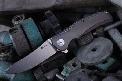 Reate Hills Flipper 3.625" Folding Knife / Titanium / Satin S35VN ( pre Owned )