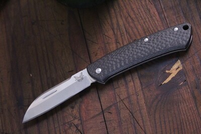 Benchmade Proper 2.8" Sheepsfoot Slip Joint Knife / Carbon Fiber / Stonewash S30V ( Pre Owned )
