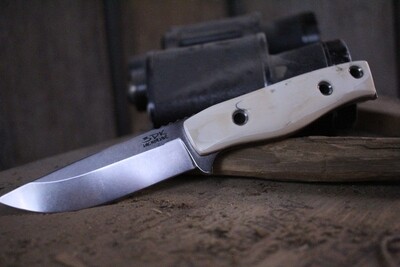 3DK MAK 4&quot; Fixed Drop Point, K110 Blade / Fossilized Walrus Ivory