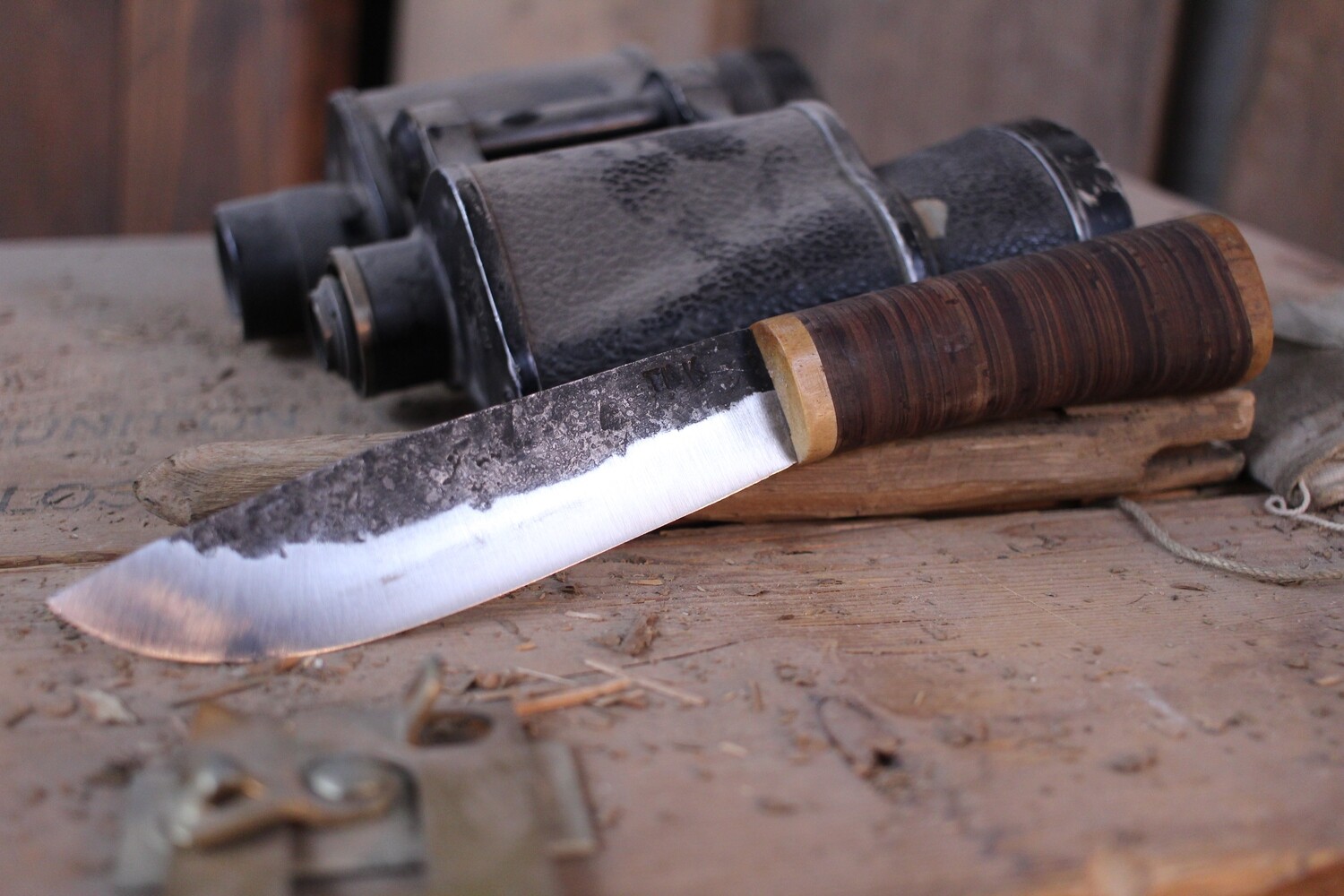 Thomas Morse 5&quot; Pack Knife / Burch &amp; Fossilized Whale Bone / 1095