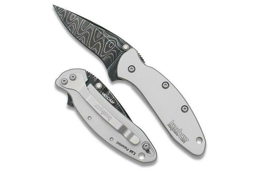 Kershaw Chive 1.94&quot; Assisted Opening Knife / Stainless Steel / Damascus ( Discontinued )