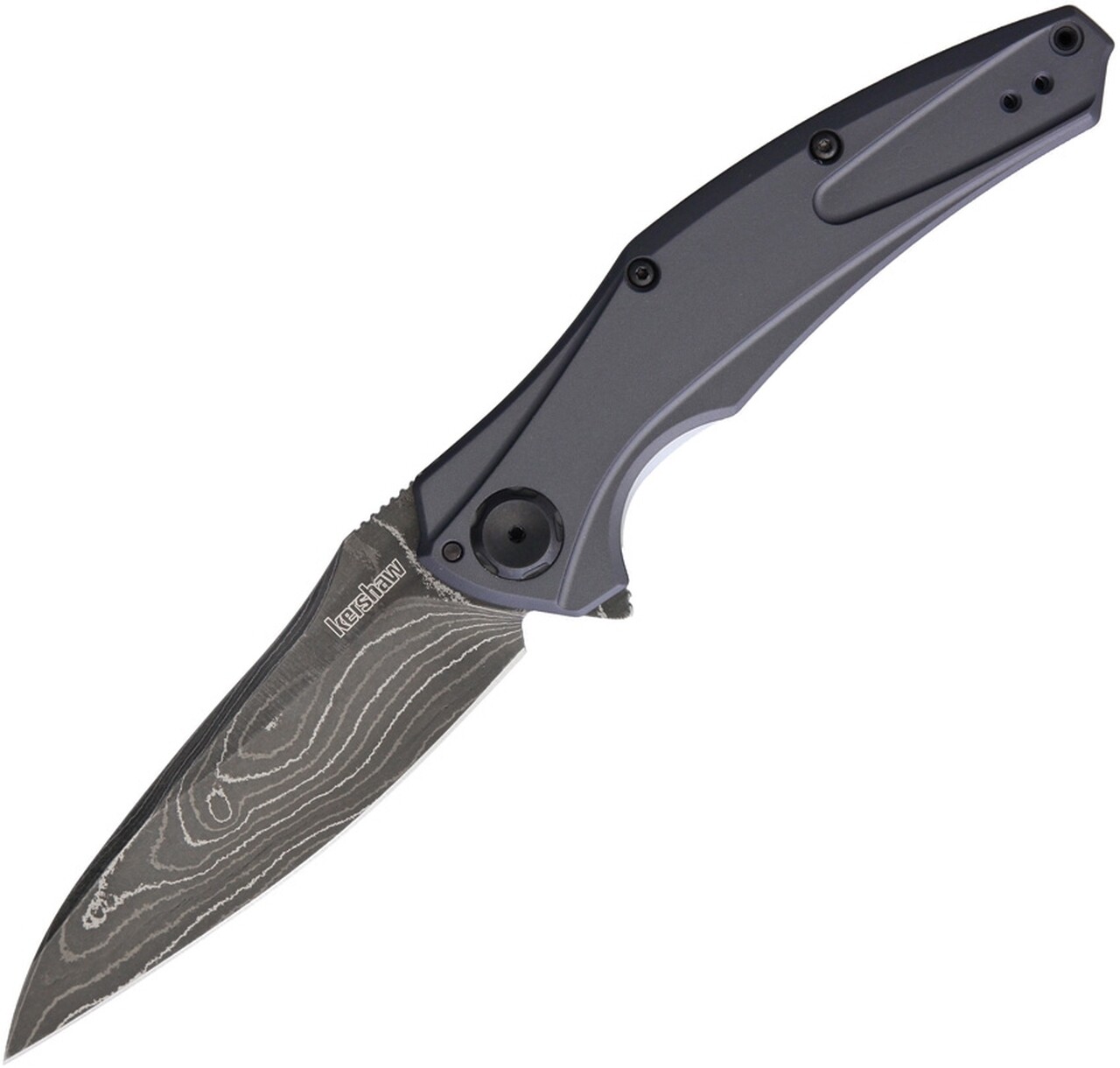 Kershaw Bareknuckle 3.5&quot; Sub Frame Lock Knife / Gray Aluminum / Damascus ( Discontinued (