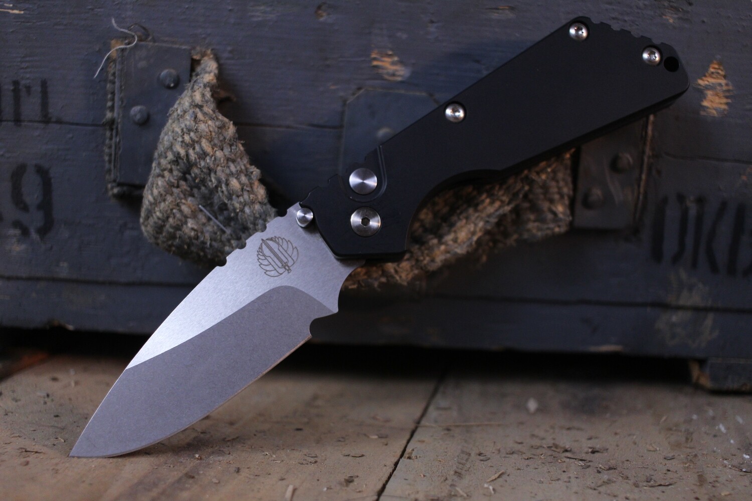 Pro-Tech Strider SNG 3.5&quot; Automatic Knife / Black Aluminum / Satin 154CM ( Pre Owned )