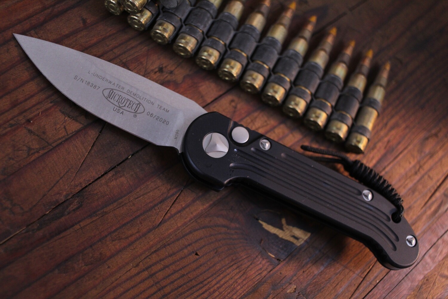 Microtech LUDT 3.4&quot; Automatic Knife, Black / Stonewash