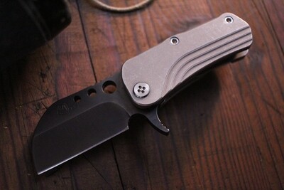 Medford Knife and Tool (MKT) Chunky Monkey 2&quot; Frame Lock Knife, Tumbled Ti / Black PVD ( Pre Owned )