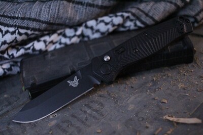 Benchmade Mediator 3.3” Automatic Knife, Black G10 / Black Reverse Tanto S90V ( Prototype )