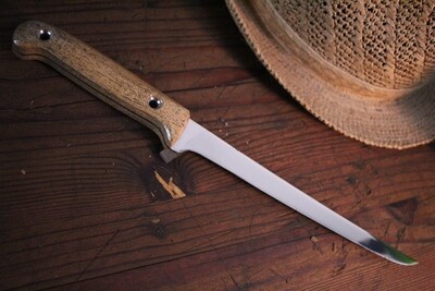 3DK Fisher 8" Fillet Knife,  Stellar Sea Cow Handle