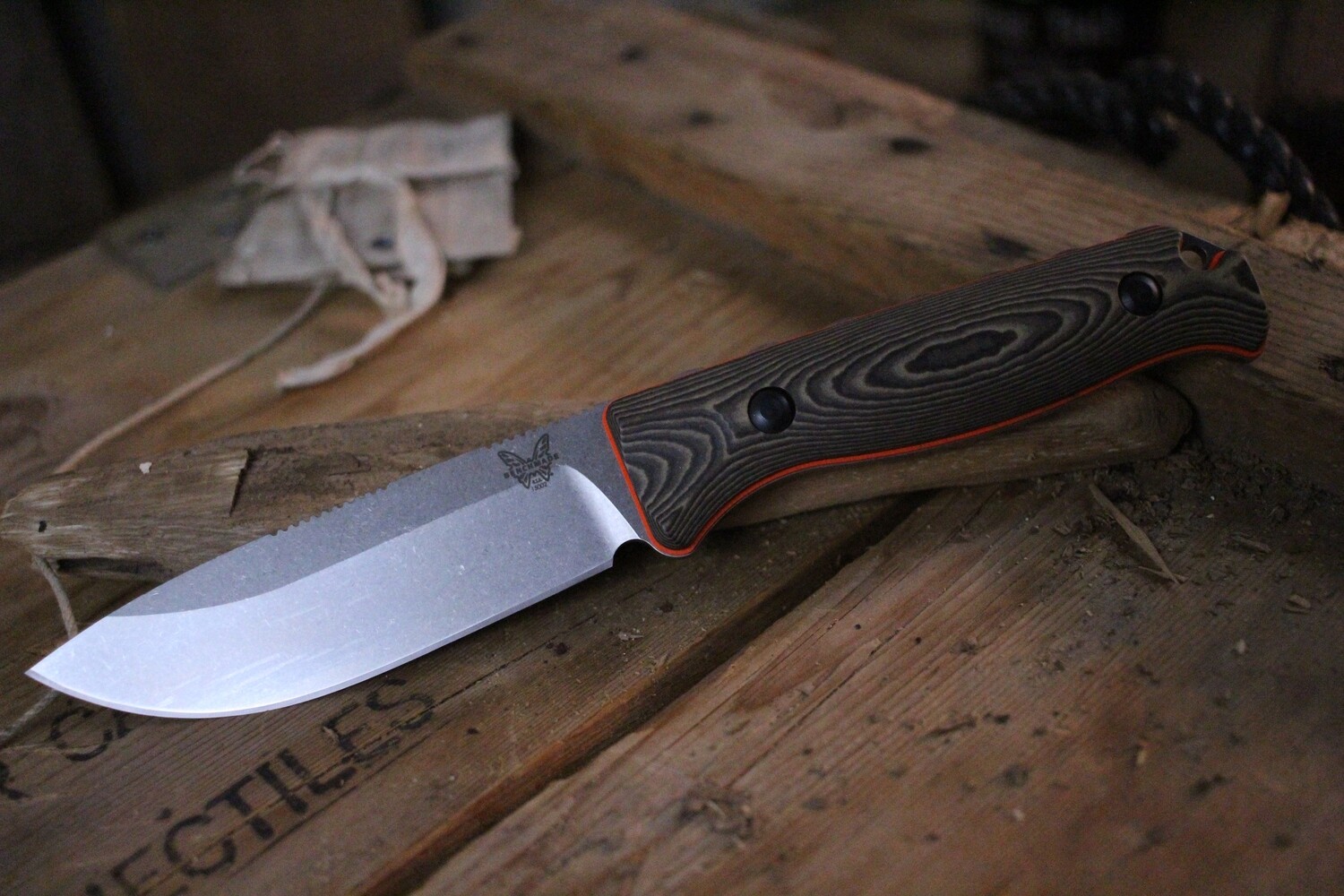 Benchmade Hunt Saddle Mountain 4.2&quot; Skinner Fixed Blade Knife / Richlite / S90V