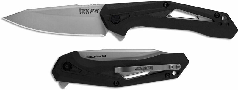 Kershaw Airlock 3&quot; A/O Knife / Black / Bead Blasted ( Discontinued )